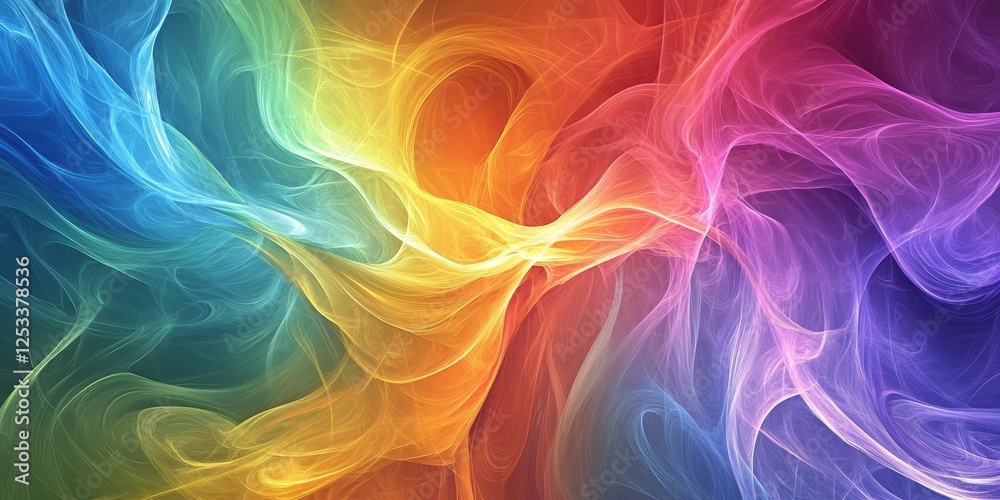 Aufkleber visually striking abstract design using rainbow gradients, emphasizing the energetic and colorful blending of hues to produce a captivating and dynamic artistic effect