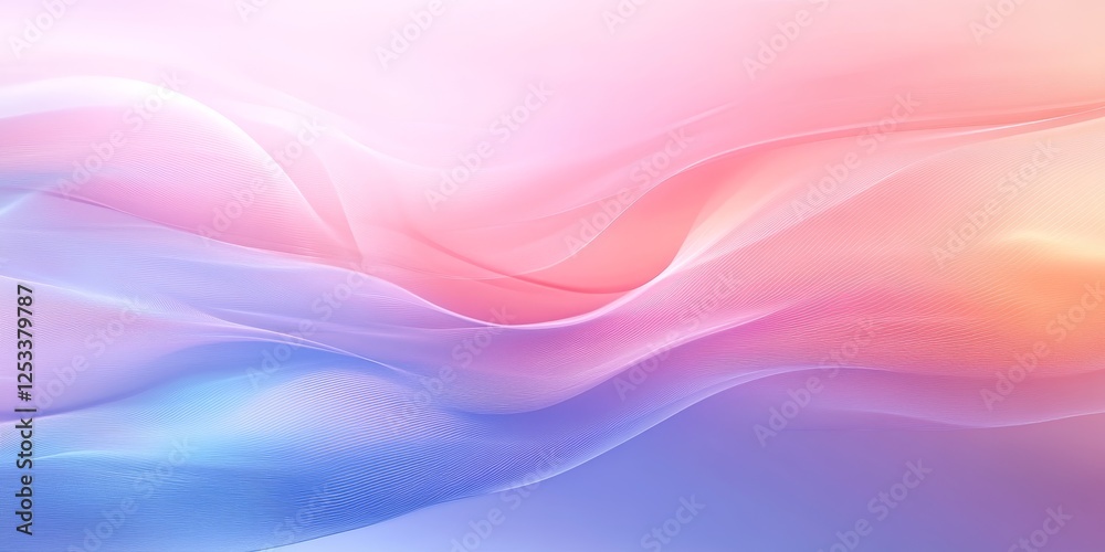 Fototapete abstract scene where pastel gradients create a sense of elegance and subtlety, using a harmonious palette of soft colors to evoke a rich and immersive visual effect