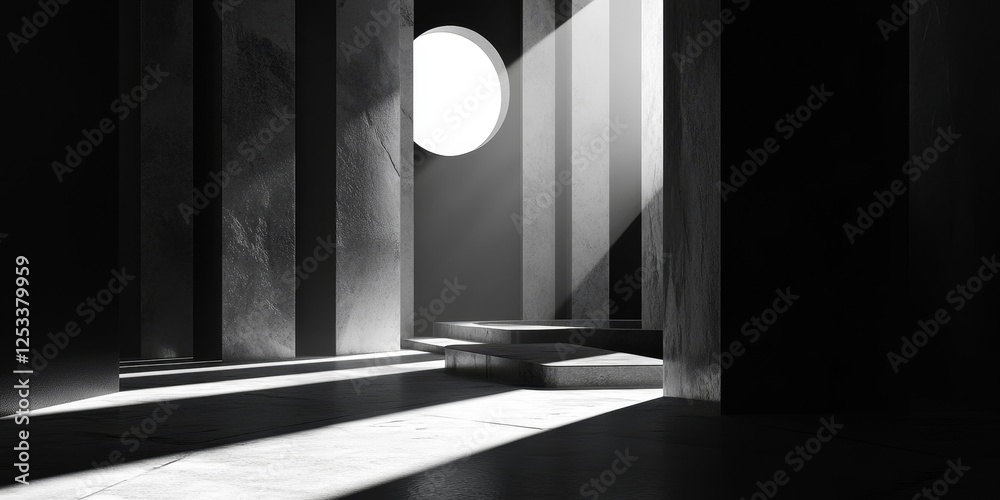 Aufkleber abstract visual with monochrome minimalism, focusing on the interplay of light and shadow within a single color range to produce a visually striking and harmonious compos