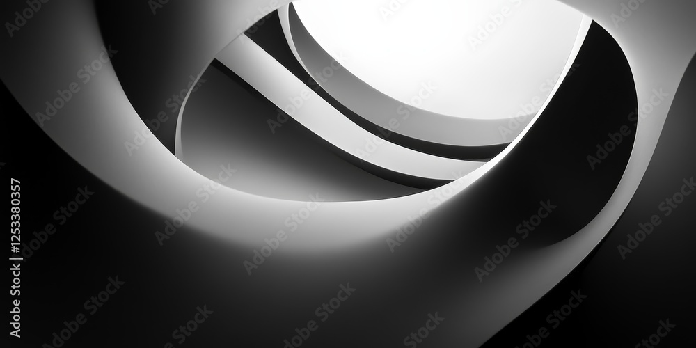 Fototapete abstract visual with monochrome minimalism, focusing on the interplay of light and shadow within a single color range to produce a visually striking and harmonious compos