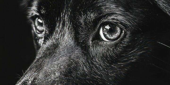 Black dog with its eyes closed
