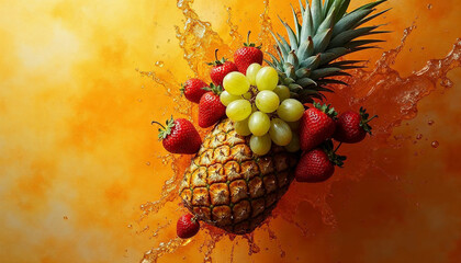 fruit on a white background