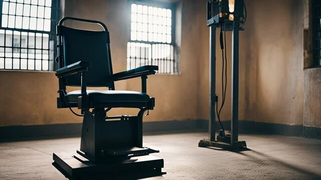 Electric chair in a prison.