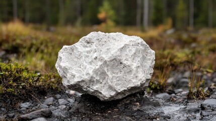 White rock in forest clearing.  Possible use Nature backdrop
