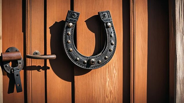Horseshoe in a house.