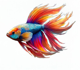 Bunter Kampffisch freigestellt