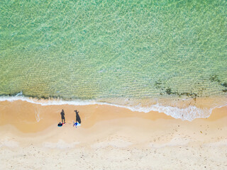Aerial view of a beach shoreline