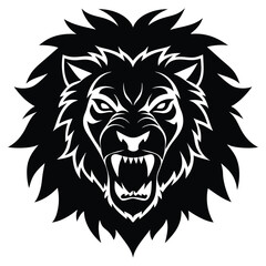 lion head silhouette vector illustration