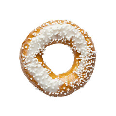 Obraz premium a donut with white frosting and sprinkles