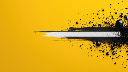 Black and yellow abstract background with brushstroke and halftone style. Creating a dynamic and edgy design with textured grunge feel.
