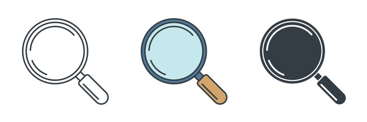Magnifying Glass icon symbol vector illustration isolated on white background
