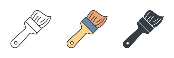 Paintbrush icon symbol vector illustration isolated on white background