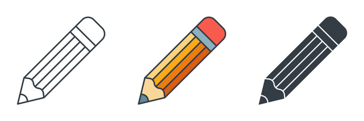 Pencil icon symbol vector illustration isolated on white background