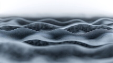 Fototapeta premium Subtle grey waves gently undulate soft light illuminates a tranquil scene. AI Generated