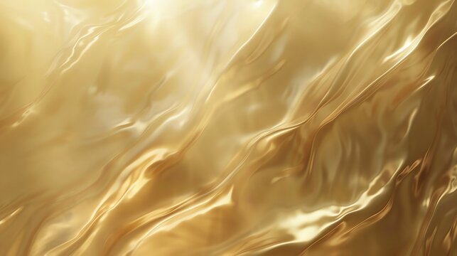 Golden waves. The image shows a full frame of soft golden waves. The waves are smooth and flowing, and they create a sense of luxury and elegance.