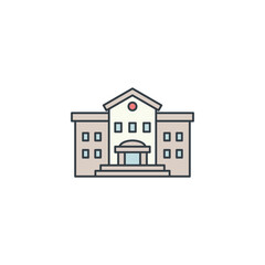 Fototapeta premium School Building icon symbol vector illustration isolated on white background