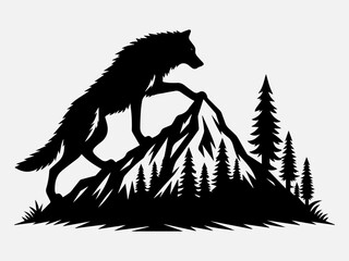 Wolf Silhouette Vector Illustration