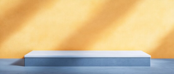 Elevated Platform Warm Yellow Light. AI Generated