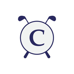 Letter C Hockey Badge Logo Design