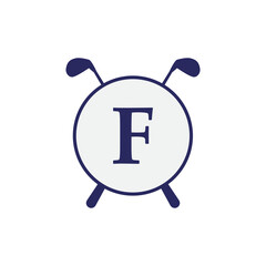 Letter F Hockey Badge Logo Design