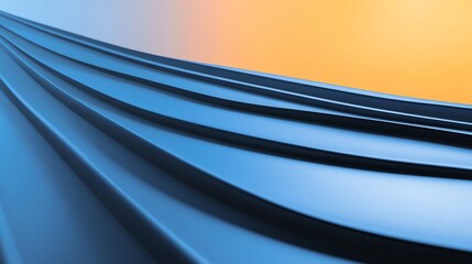 Abstract Blue Curves Soft Light Background. AI Generated