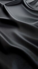 Obraz premium Dark Draped Fabric Softly Illuminated Subtle Shadows Elegant Texture. AI Generated