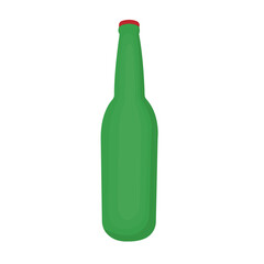 vector illustration of a green beer bottle