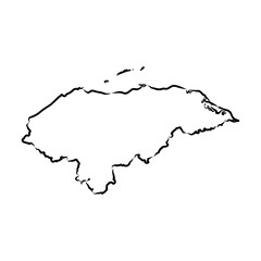 Honduras Map vector template sketch illustration