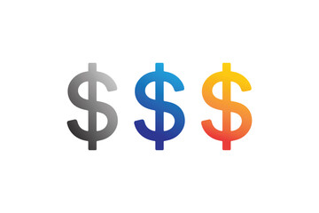 Doller sign icon vector silhouette isolated in white background