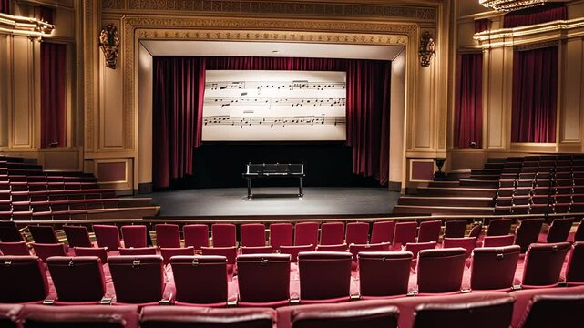 Music score in a theater.
