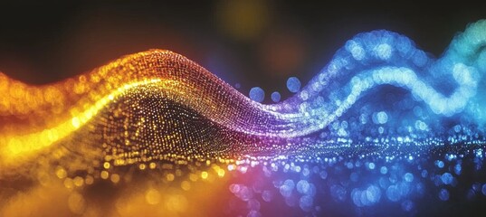 Vivid Data Flow Vibrant Abstract of Movement and Fluctuation, High-Resolution Vector Image