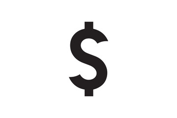 Doller sign icon vector silhouette isolated in white background