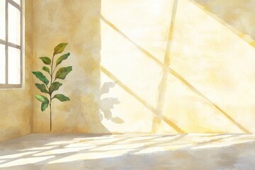 Minimalist Interior Design with Natural Lighting and Fresh Greenery in Room