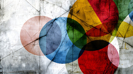 Fototapeta premium A colorful abstract painting with a lot of circles. generated using AI
