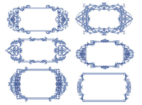 Decorative frame in Baroque style, intricate vector design