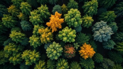 Autumn Hues in a Lush Forest