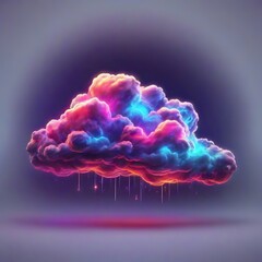 Clouds with rain on a dark background. Cloud computing concept