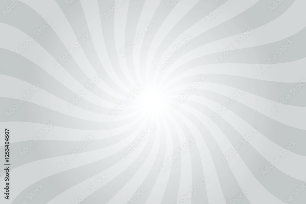 Aufkleber pure silver gray background with white sun ray. swirl sun ray lines starburst. abstract texture with