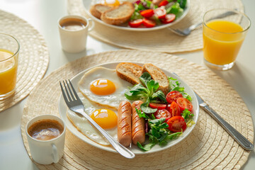 breakfast in  sunny morning