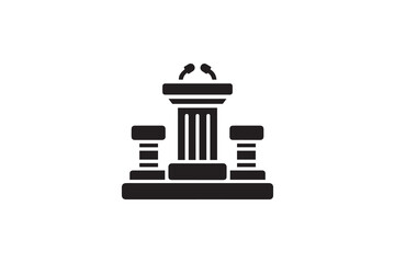 podium icon vector silhouette isolated in white background