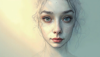 A young woman's serene portrait