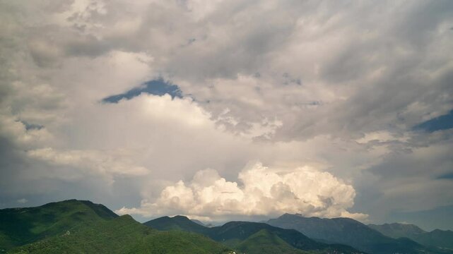 Timelapse of stunning textured sky in the mountains on the seashore
