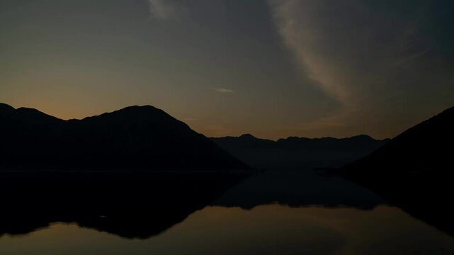 Timelapse of stunning textured sky in the mountains on the seashore