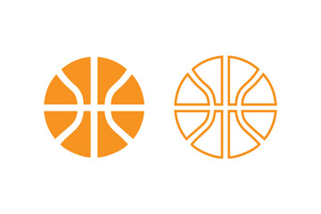 basketball icon vector silhouette isolated in white background