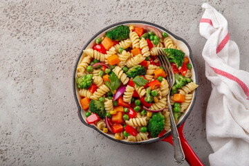 fusilli pasta with vegetables