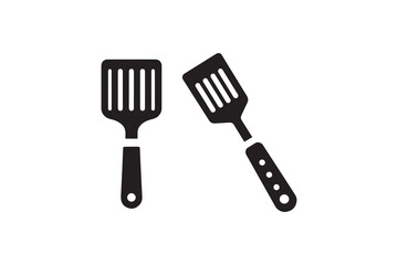 spatula icon vector silhouette isolated in white background