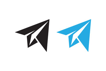 paper plane icon vector silhouette isolated in white background