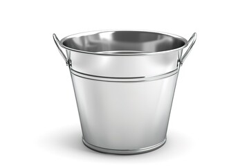 Rustic Silver Metal Bucket: Vintage, Indie Style, Isolated on White. Perfect for rustic, farmhouse, shabby chic, or minimalist designs. Adds a touch of vintage charm to your projects. Ideal for blogs,