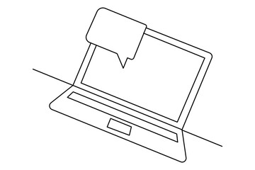 Speech bubble single line art
