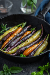 roasted colorful rainbow carrots